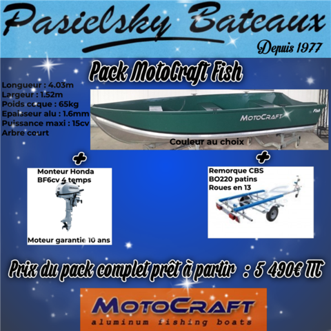 Pack barque de pêche MotoCraft 